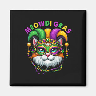 Imã Meowdi Gras Mardi Gras Cat Lover New Orleans Louis