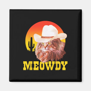 Imã Meowdy! Engraçado Música country Cat Vintage