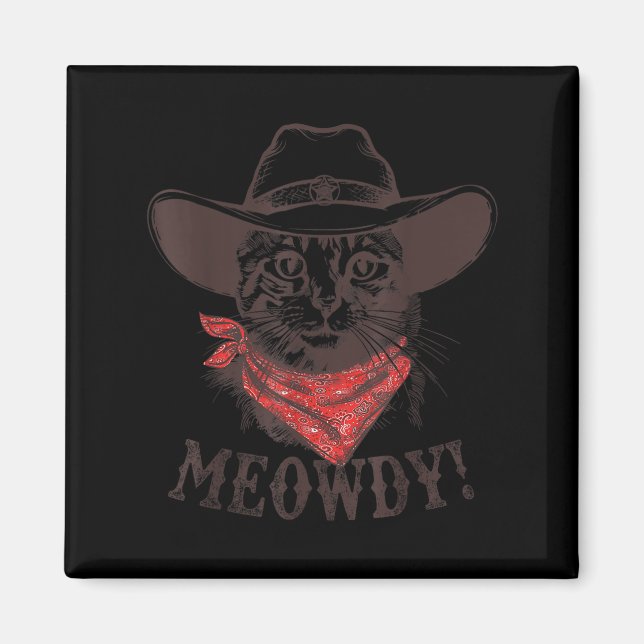 Imã Meowdy Tee Vintage Howdy Western Matching Cowgirl (Frente)
