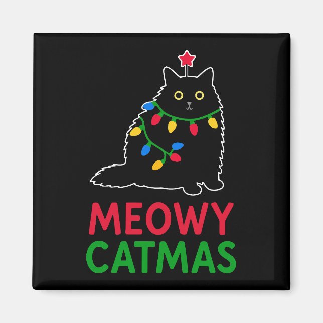 Imã Meowy Natal Felino (Frente)
