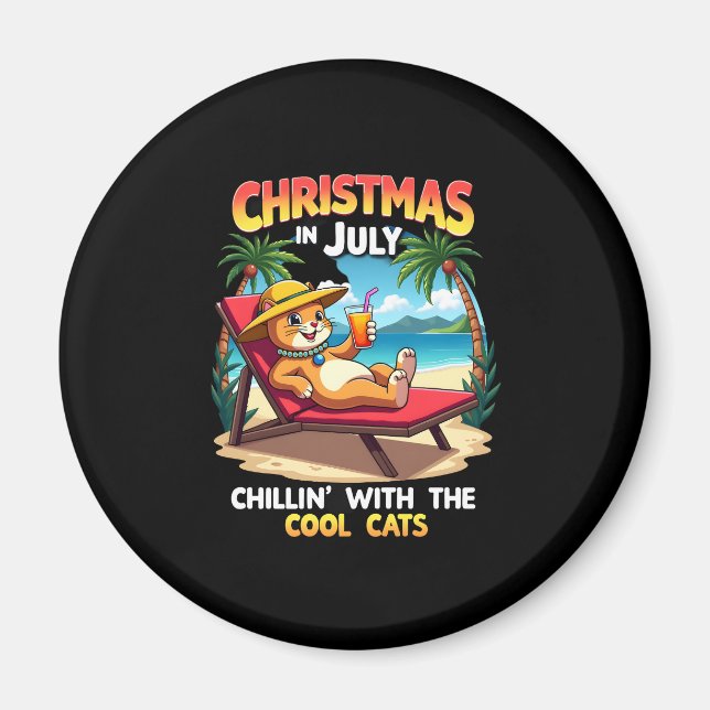 Imã Meowy Xmas Summer Christmas In July Chillin Cool C (Frente)