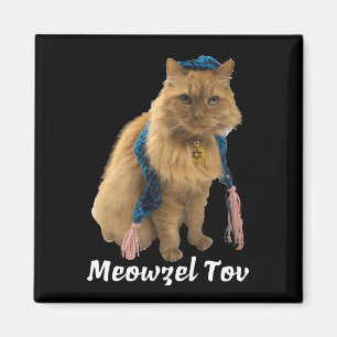 Imã Meowzel Tov Mazel Tov Jewish Cat Magnet