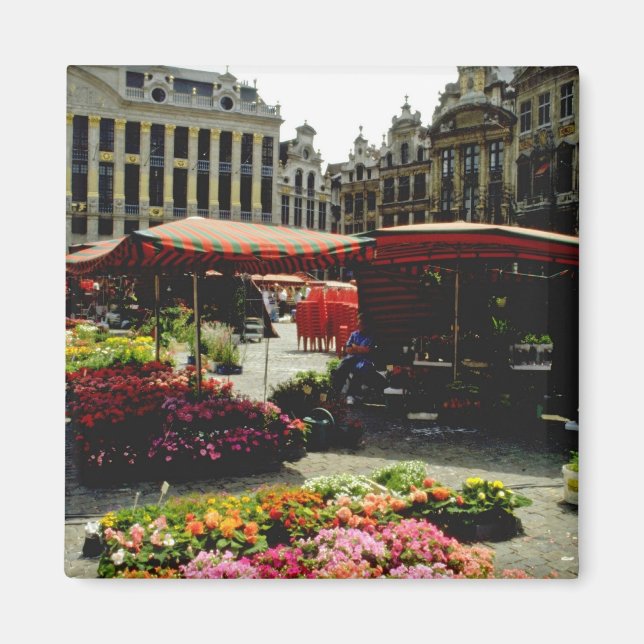 Imã Mercado da Flor Rosa na praça principal, Bruxelas, (Frente)
