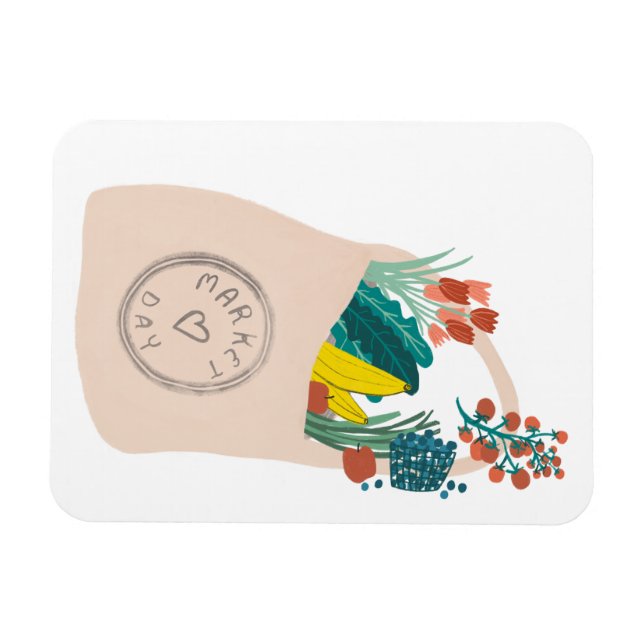 Ímã Mercado de frutas e legumes de culturas semeadas (Horizontal)