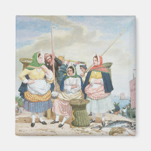 Imã Mercado de peixes pelo mar, c.1860 (óleo em