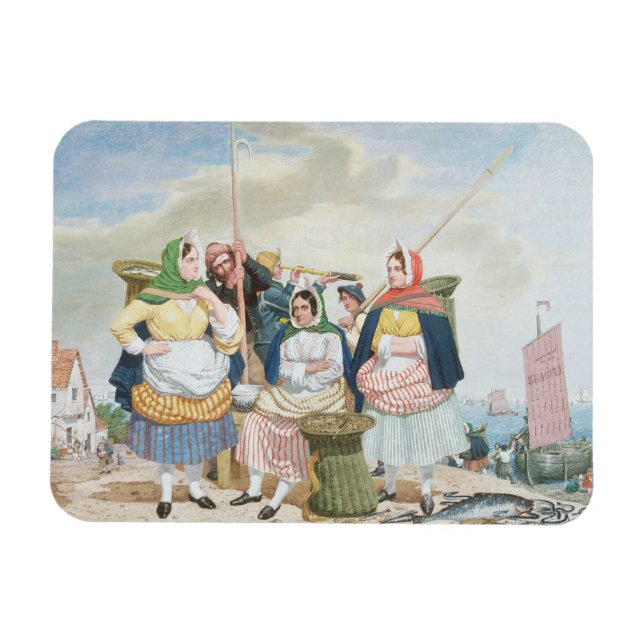 Ímã Mercado do peixe por mar, c.1860 (petróleo na canv (Horizontal)