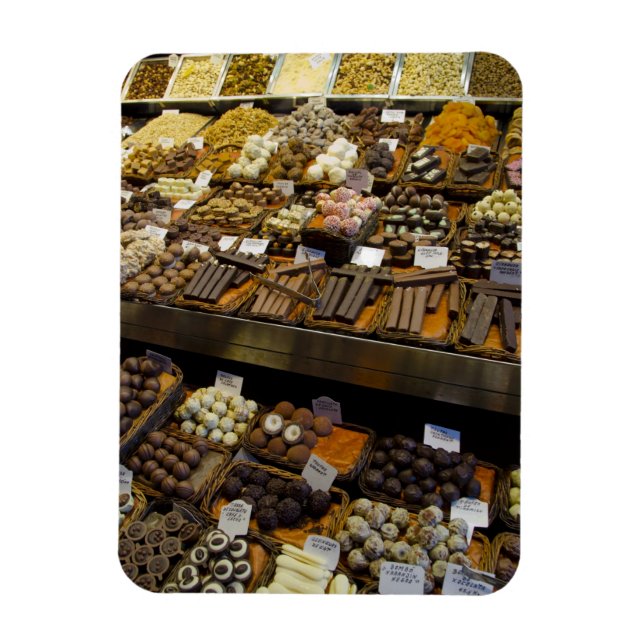 Ímã Mercat de Sant Josep, doces sortidos de chocolate (Vertical)