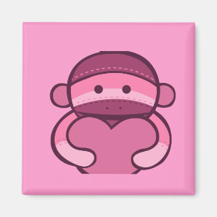 Imã Merchandise de macaco-meia-Namorados rosa
