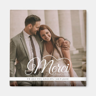 Imã Merci Beaucoup - Favor de Foto de Casamento
