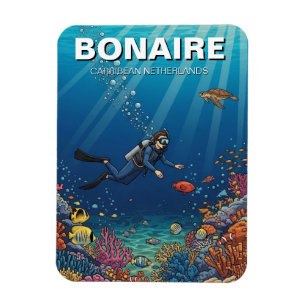 Ímã Mergulhador de Bonaire Caribe Neerlandês
