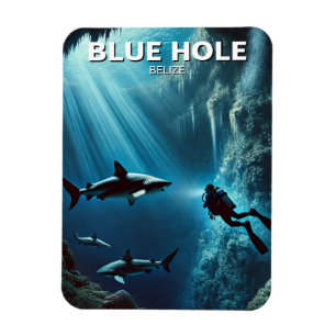 Ímã Mergulho Blue Hole Belize Scuba