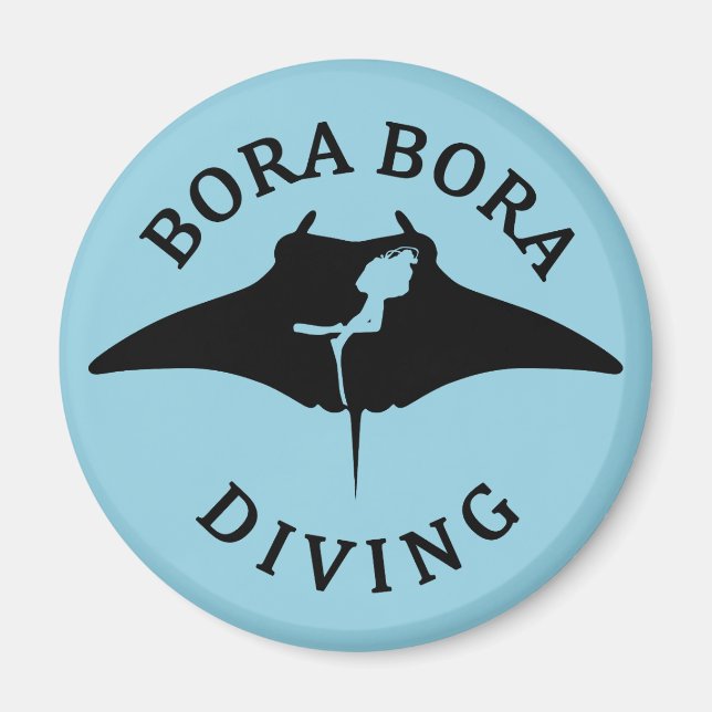Imã Mergulho Scuba Com Raios Manta Em Bora Bora (Frente)