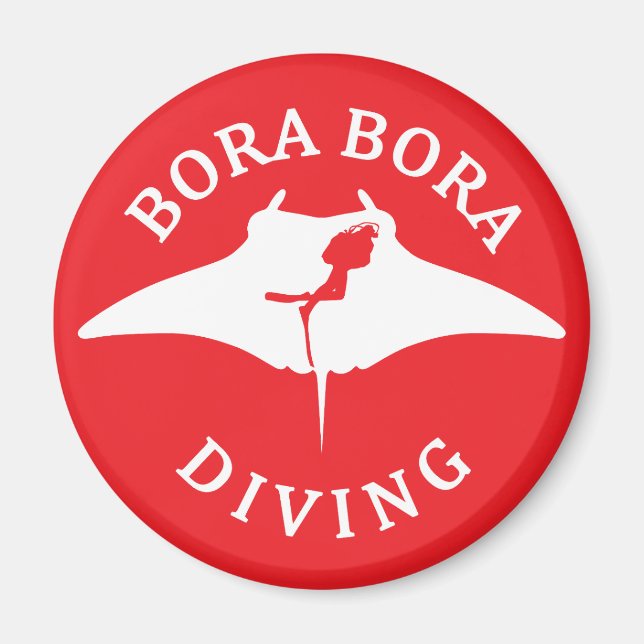Imã Mergulho Scuba Com Raios Manta Em Bora Bora (Frente)