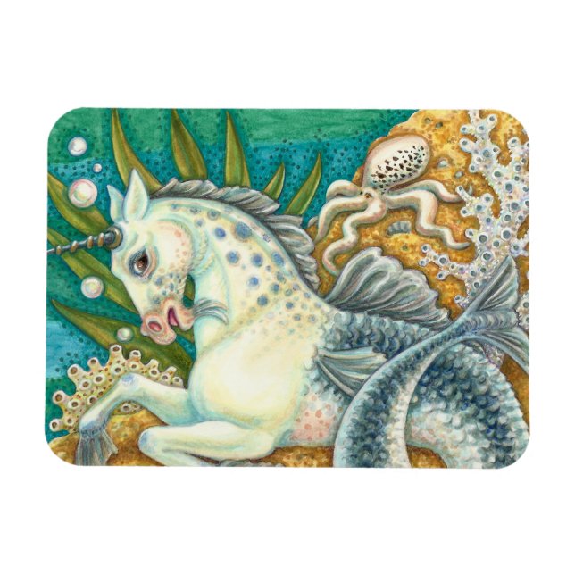 ÍMÃ MERHORSE E OCTOPUS BRANCO, FANTASY UNICORN HORSE (Horizontal)