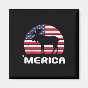 Imã Merica Alce Bandeira Americana Usa Patriótica Inde