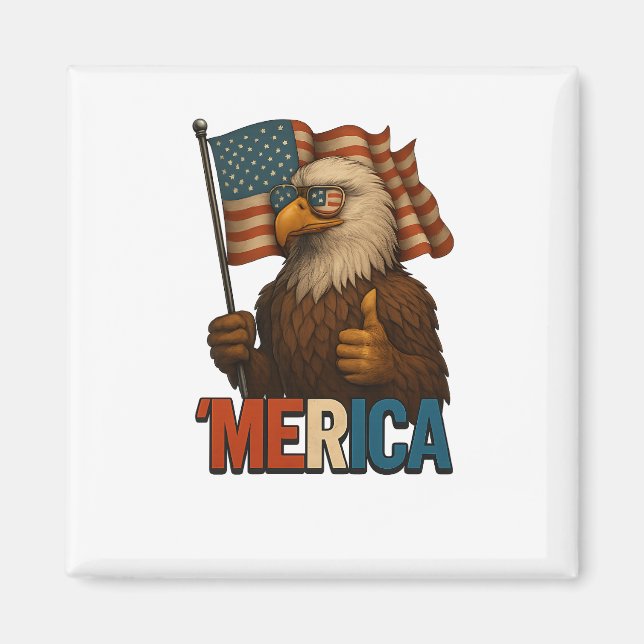 Imã Merica Eagle Engraçado e Patriótico (Frente)