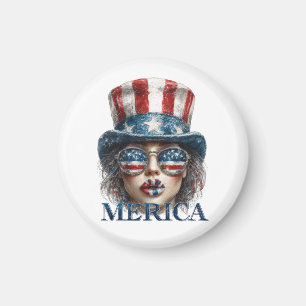 Imã Merica Girl, 4 de julho Gelam Girl com estrelas
