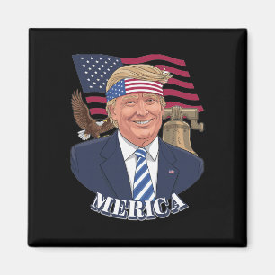 Imã Merica Trump 4 De Julho Bandeira Americana Donald