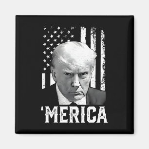 Imã Merica Trump Happy 4 De Julho Bandeira Americana T