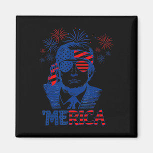 Imã Merica Trump Happy 4 De Julho Bandeira Americana T