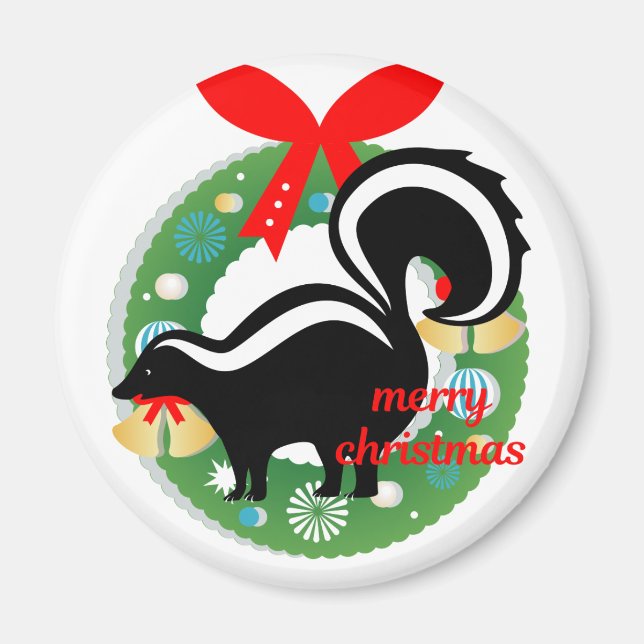 Imã meritório skunk de natal (Frente)
