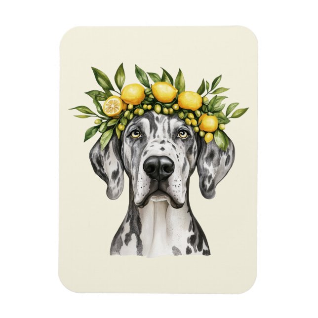 Ímã Merle Great Dane Dog Lemon Crown (Vertical)