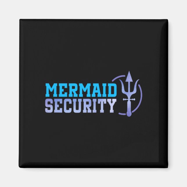 Imã Mermaid Security Halloween Costume Dad Men Boy  (Frente)