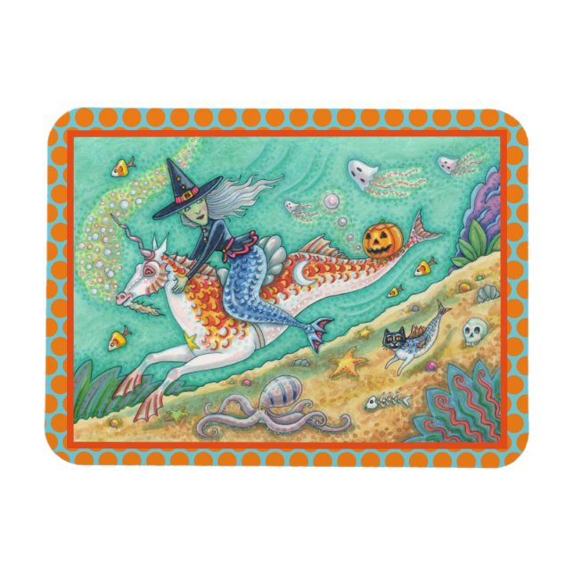 ÍMÃ MERMAID WITCH, HALLOWEEN MERHORSE FANTASY MAGNET (Horizontal)