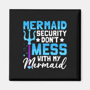 Imã Merman Mer Pai Mermaid Security Don&#; t Mess With