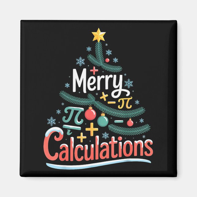 Imã Merry Calculations Funny Math Teacher Christmas  (Frente)