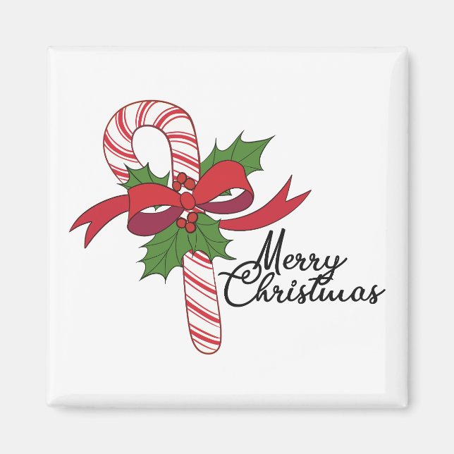 Imã Merry Christmas Candy Cane (Frente)