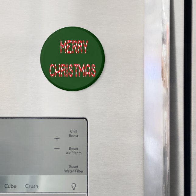Imã Merry Christmas Candy Cane Font (In Situ (Fridge))