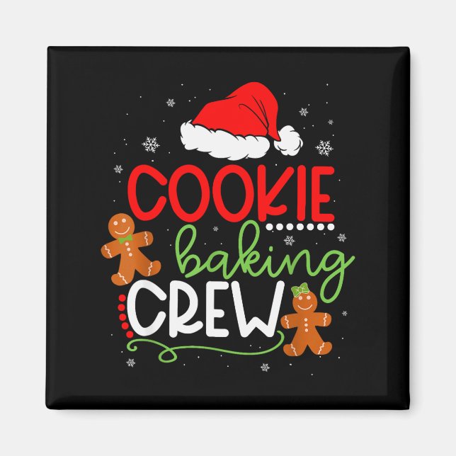 Imã Merry Christmas Cookie Baking Crew Ginger Santa Pa (Frente)