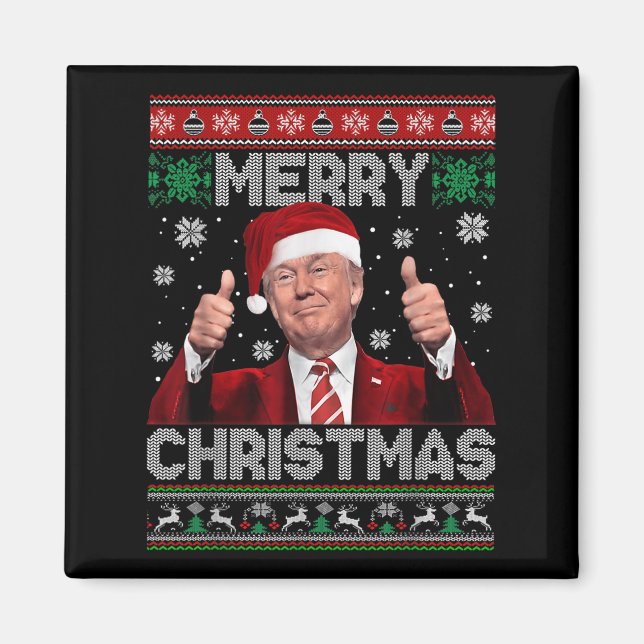 Imã Merry Christmas Donald Trump Santa Family Xmas Ugl (Frente)