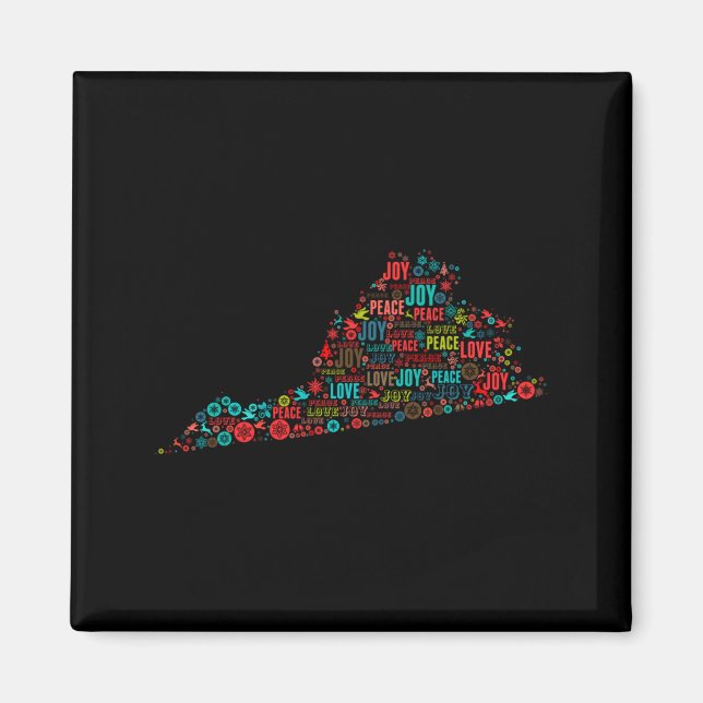 Imã Merry Christmas From Virginia  (Frente)