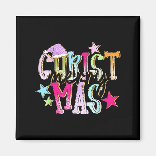 Imã Merry Christmas Funny Santa Squad Pajamas Xmas Hol (Frente)