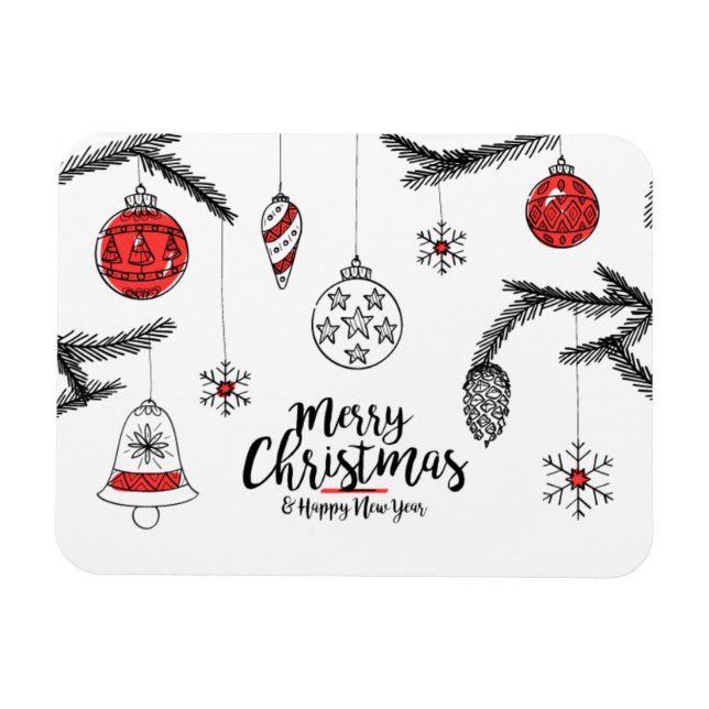 Ímã Merry Christmas & Happy New Year Magnet (Horizontal)