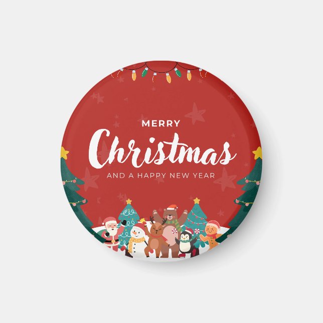 Imã 🎄 Merry Christmas & Happy New Year – Magnet (Frente)