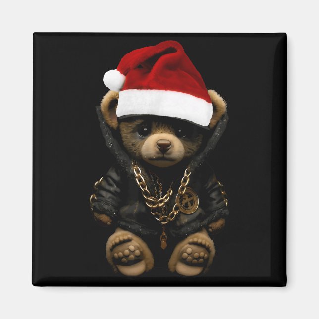 Imã Merry Christmas Merry 2025 Teddy Fashion Rap Teddy (Frente)