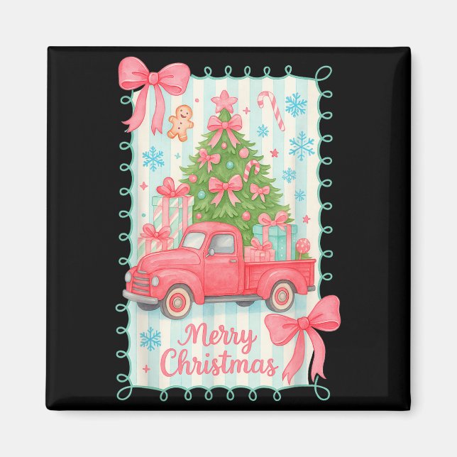 Imã Merry Christmas Nk Truck Family Matching Pajamas G (Frente)