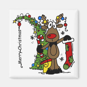 Imã Merry Christmas Reindeer