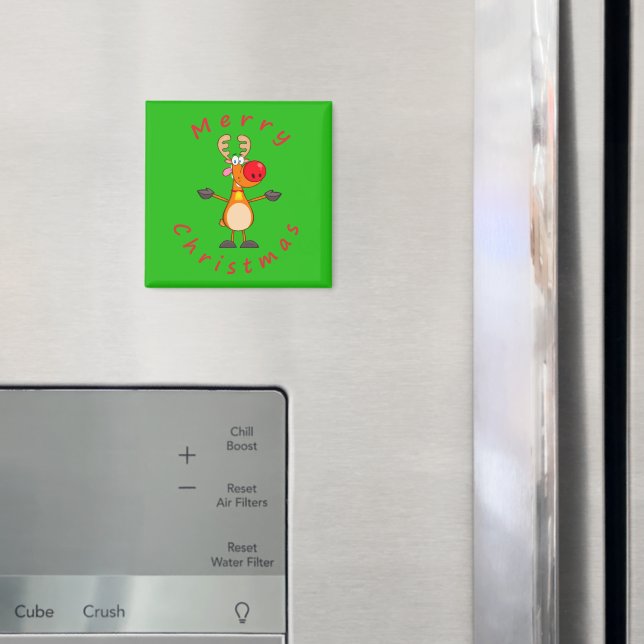 Imã Merry Christmas Reindeer (In Situ (Fridge))