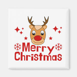 Imã Merry Christmas Reindeer