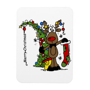 Ímã Merry Christmas Reindeer