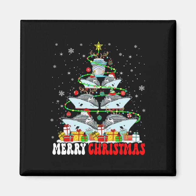 Imã Merry Christmas Reindeer Elf Papais noeis Navios D (Frente)