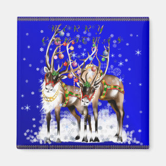 Imã Merry Christmas Reindeer Magnet
