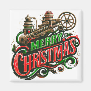 Imã Merry Christmas steampunk