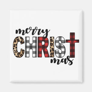 Imã Merry CHRISTmas Xadrez Buffalo