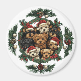 Imã Merry Christmas Yorkshire Terrier Dogs
