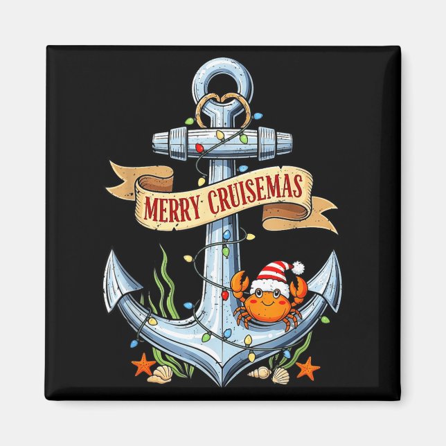 Imã Merry Cruisemas 2025 Nautical Cruise Christmas Fam (Frente)